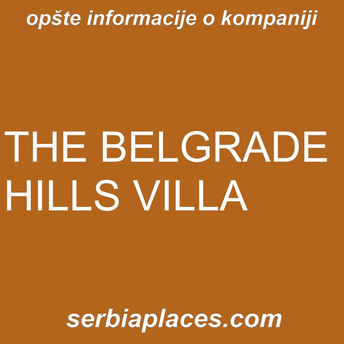 THE BELGRADE HILLS VILLA