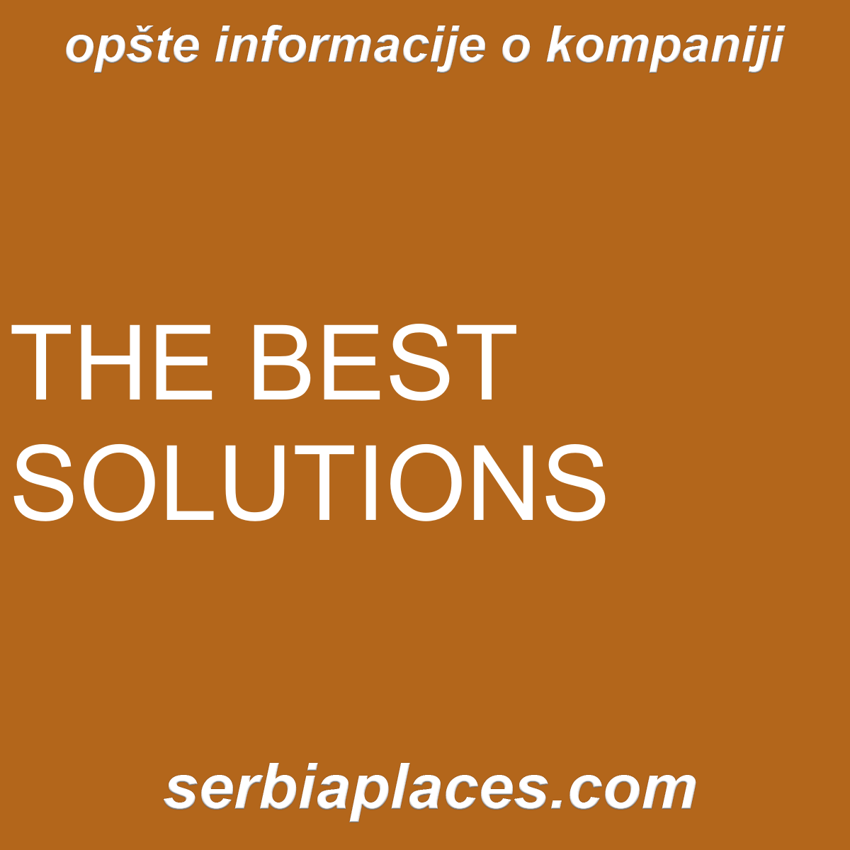 THE BEST SOLUTIONS