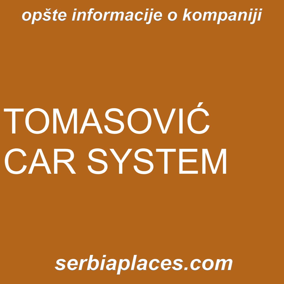 TOMASOVIĆ CAR SYSTEM