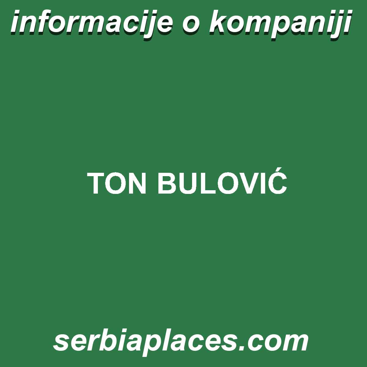 TON BULOVIĆ