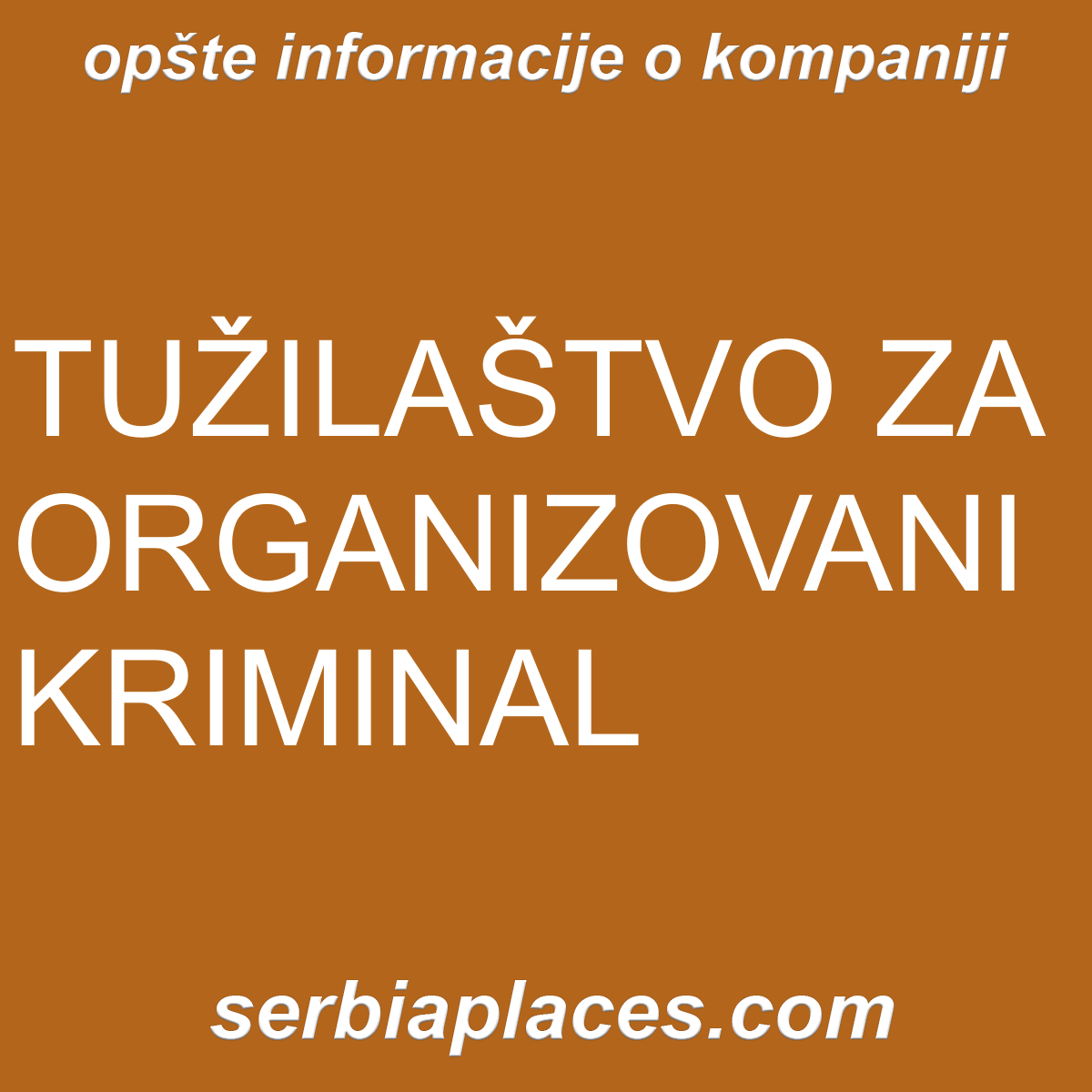 TUŽILAŠTVO ZA ORGANIZOVANI KRIMINAL