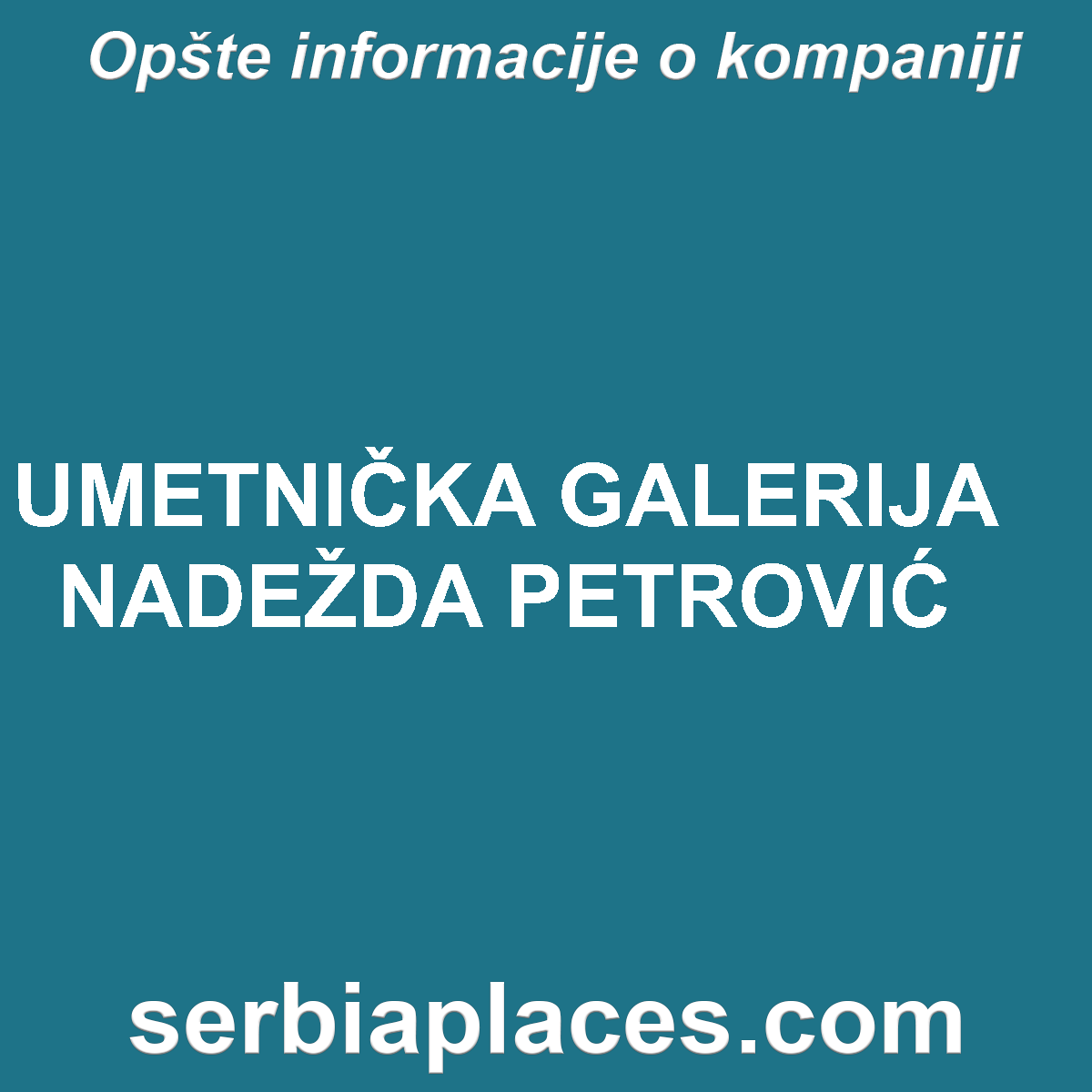 UMETNIČKA GALERIJA NADEŽDA PETROVIĆ