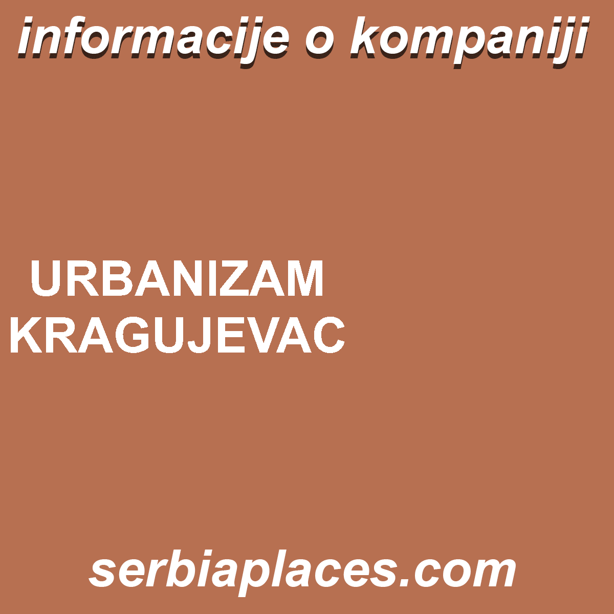URBANIZAM KRAGUJEVAC
