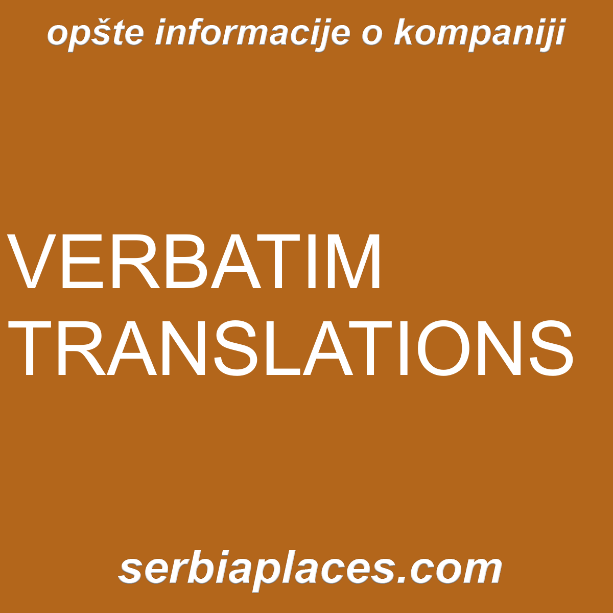VERBATIM TRANSLATIONS