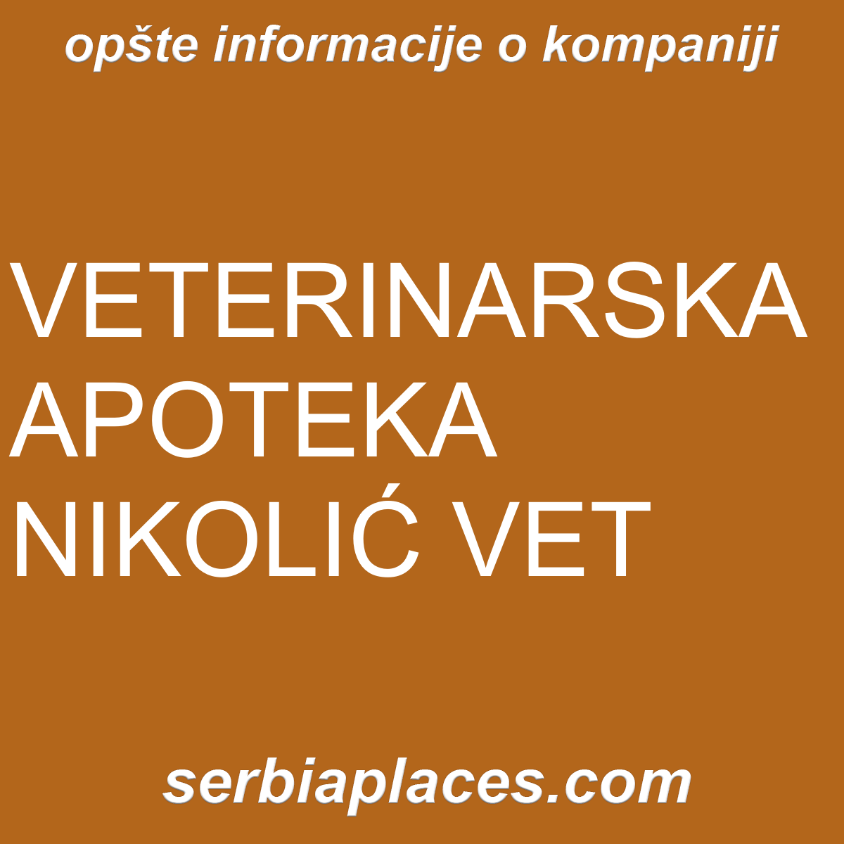 VETERINARSKA APOTEKA NIKOLIĆ VET
