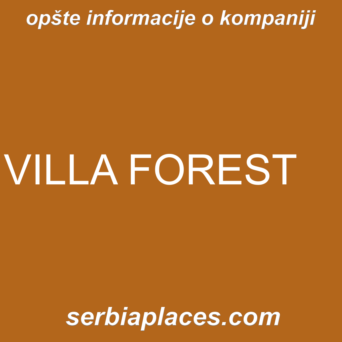 VILLA FOREST
