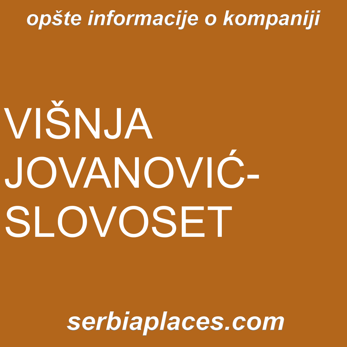 VIŠNJA JOVANOVIĆ-SLOVOSET