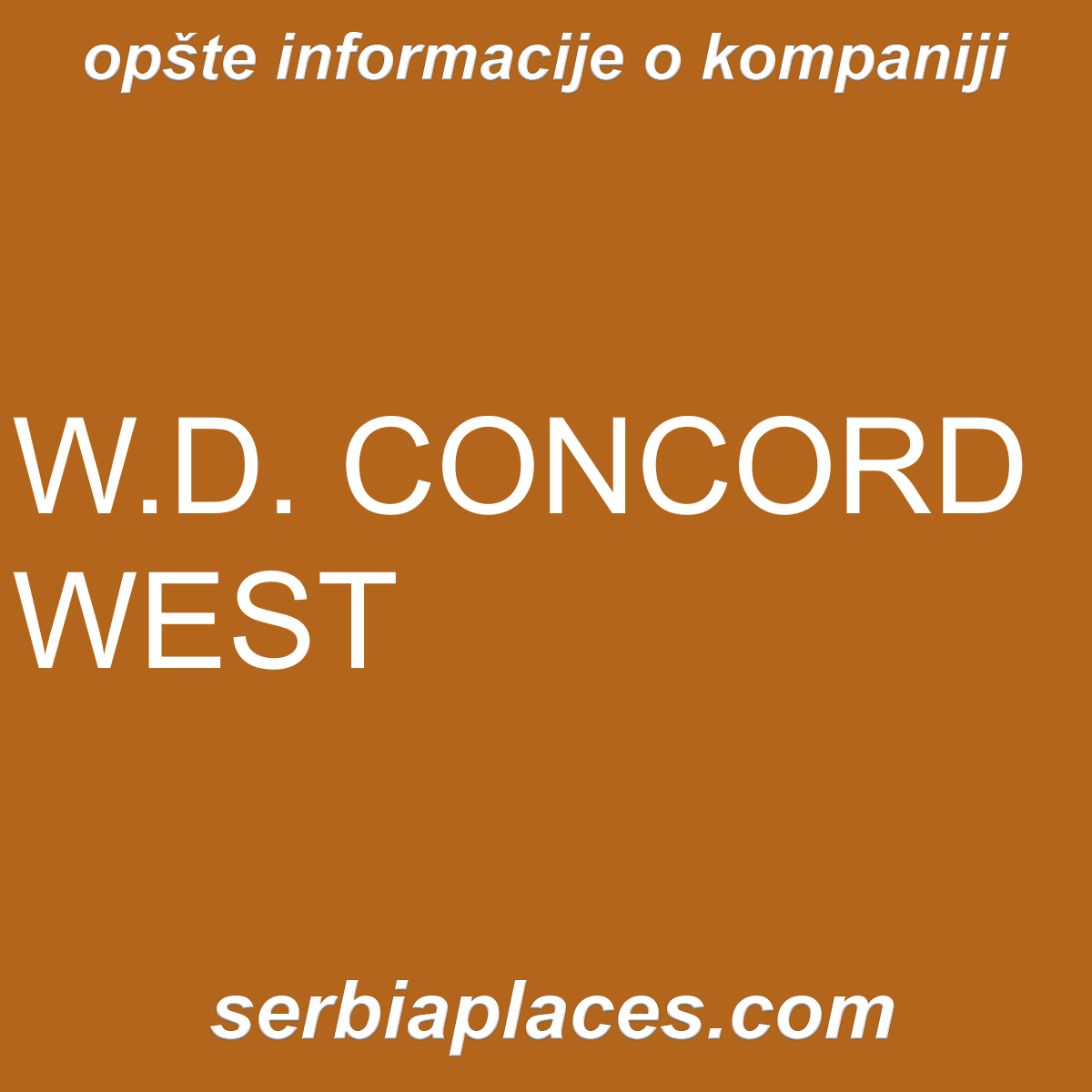 W.D. CONCORD WEST