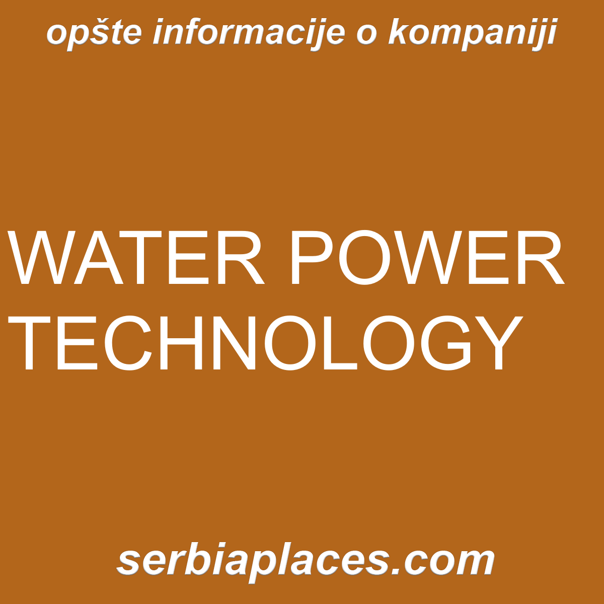 WATER POWER TECHNOLOGY