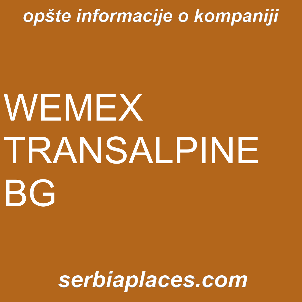 WEMEX TRANSALPINE BG