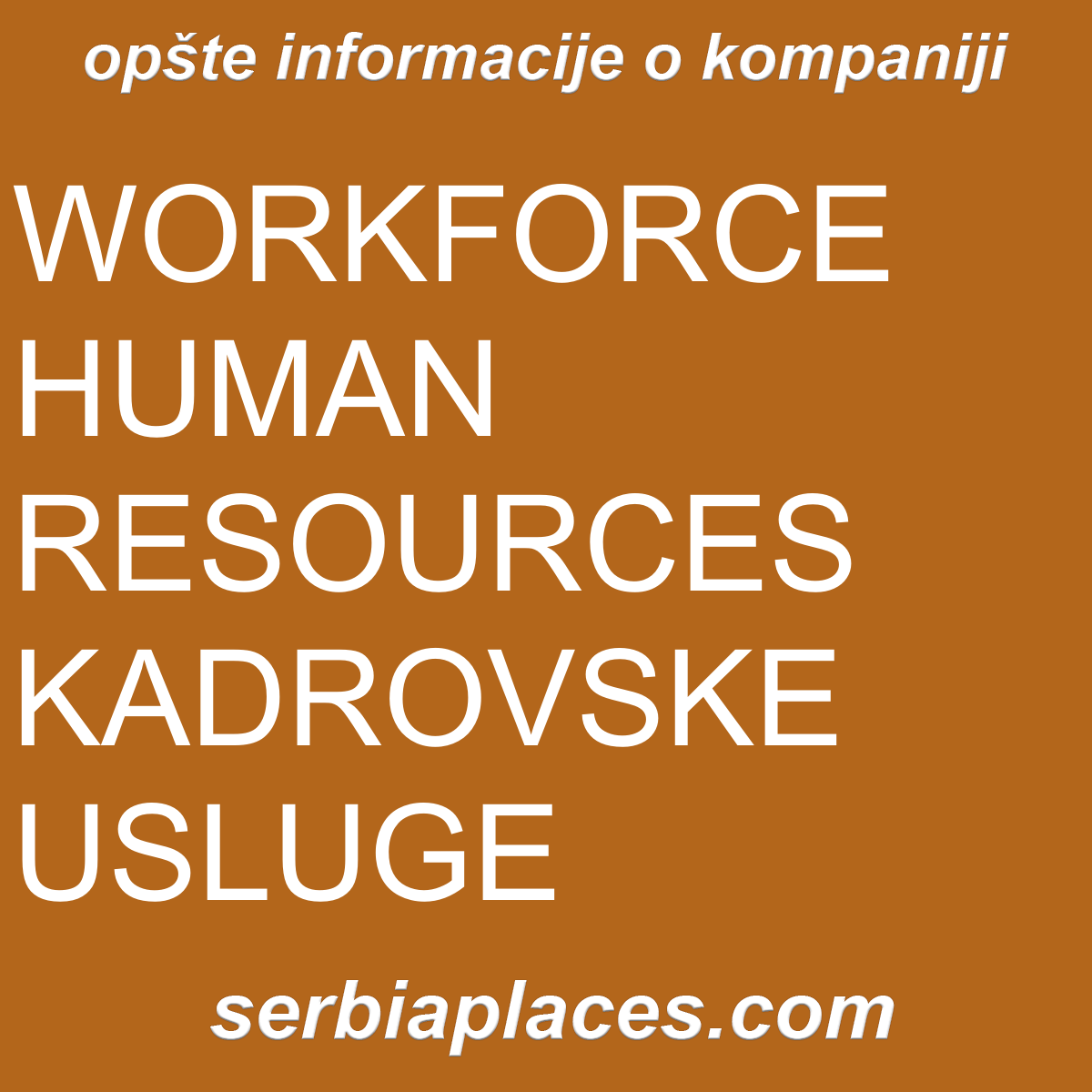 WORKFORCE HUMAN RESOURCES KADROVSKE USLUGE