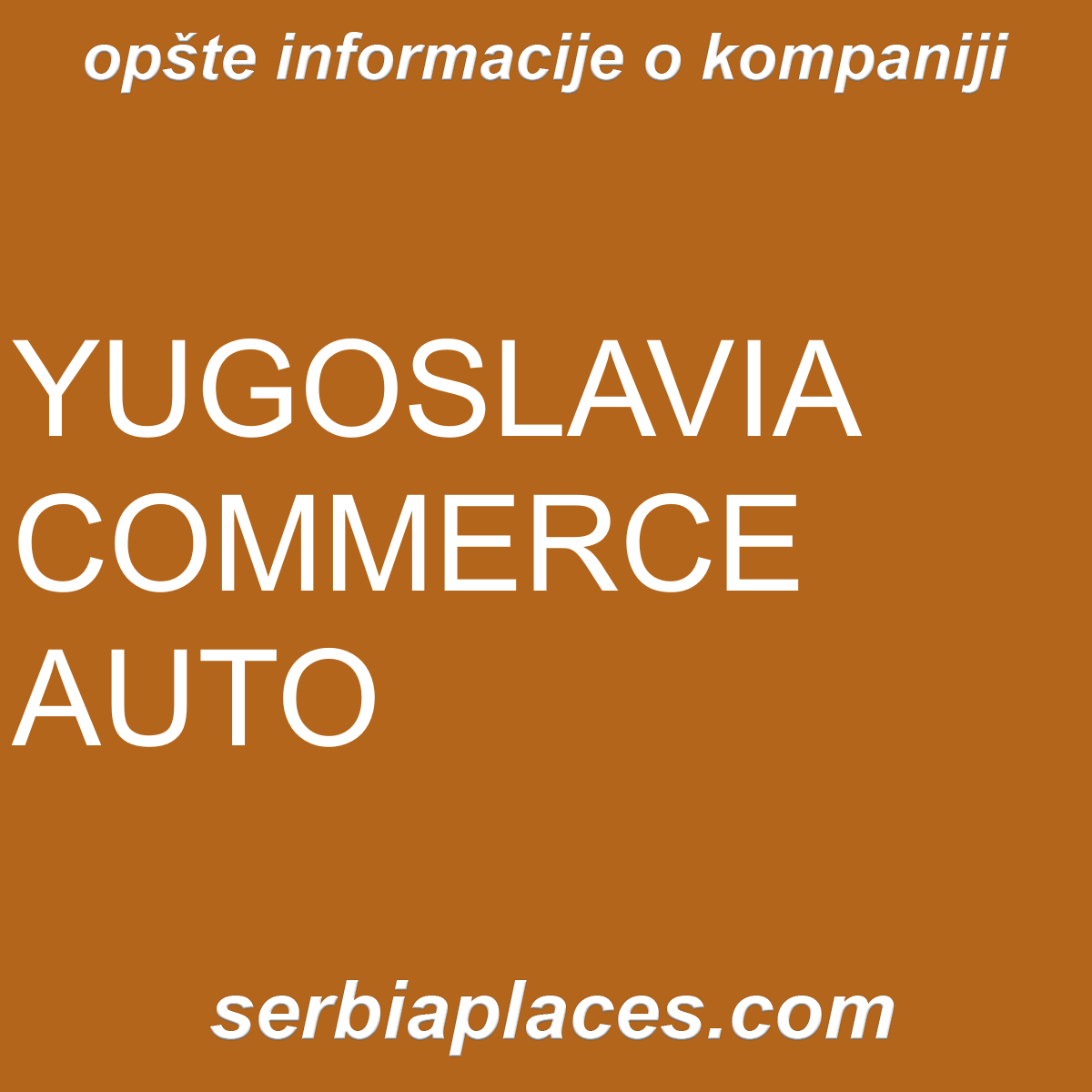 YUGOSLAVIA COMMERCE AUTO