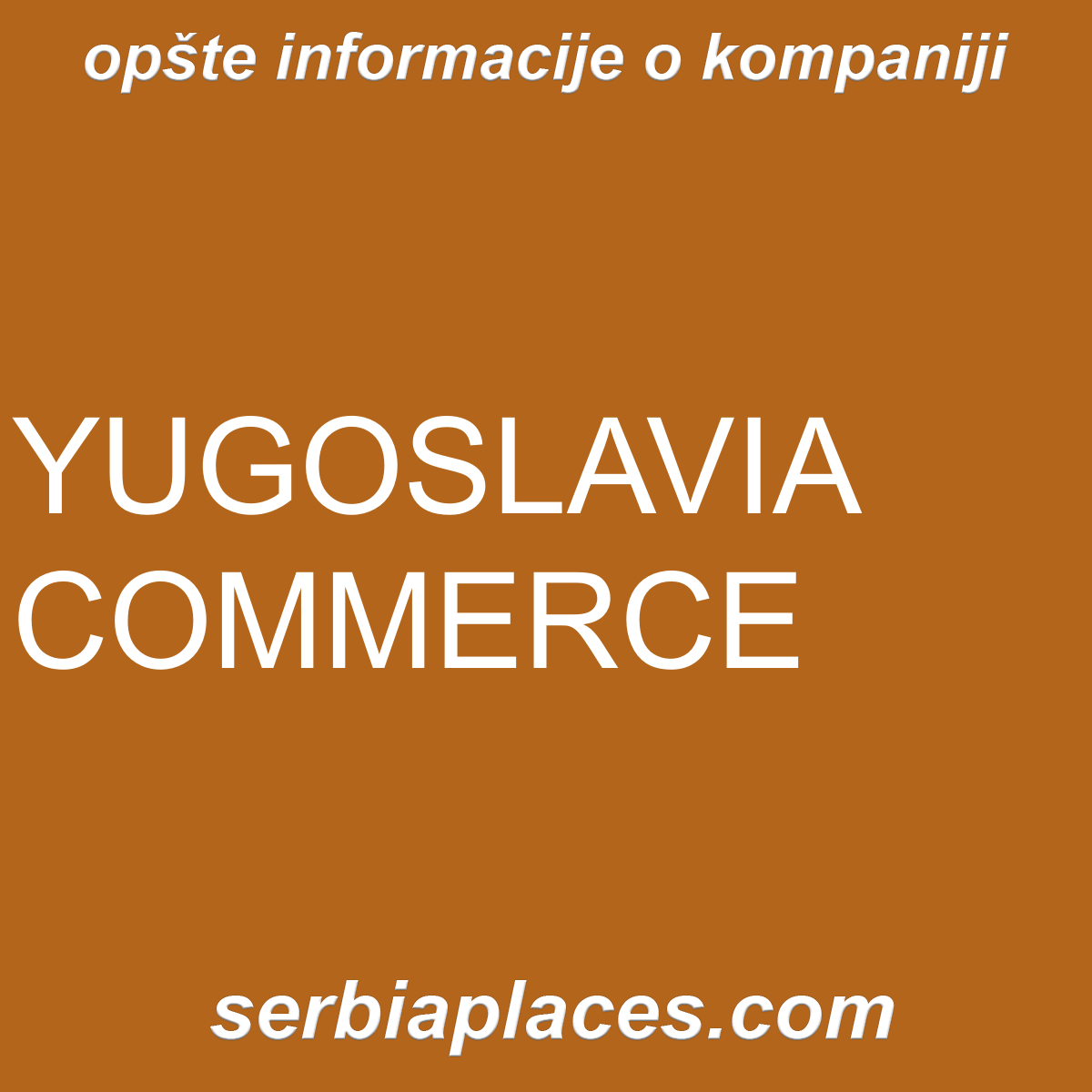 YUGOSLAVIA COMMERCE