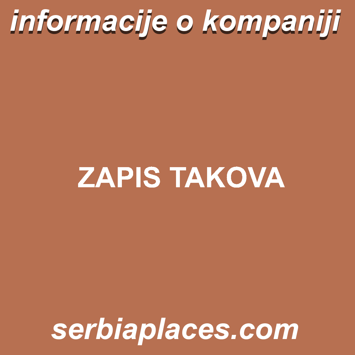 ZAPIS TAKOVA