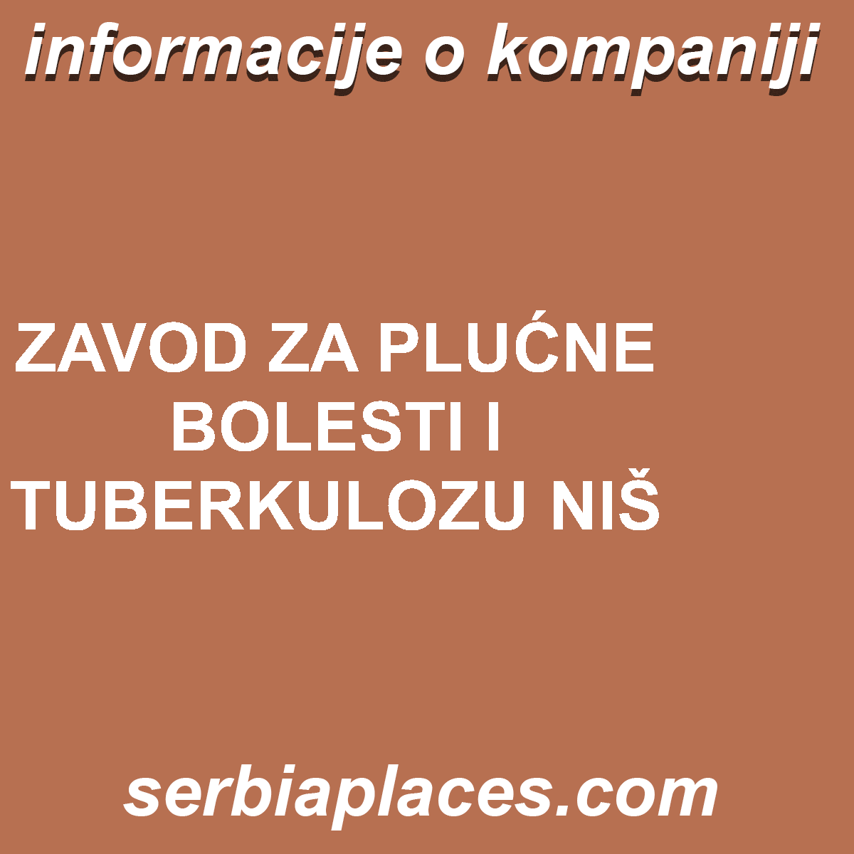 ZAVOD ZA PLUĆNE BOLESTI I TUBERKULOZU NIŠ